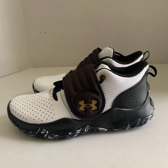 Under Armour GS Zone BB 2 Boy's Size 5Y Sneaker Shoes White/Black NIB Brand New - Picture 3 of 14